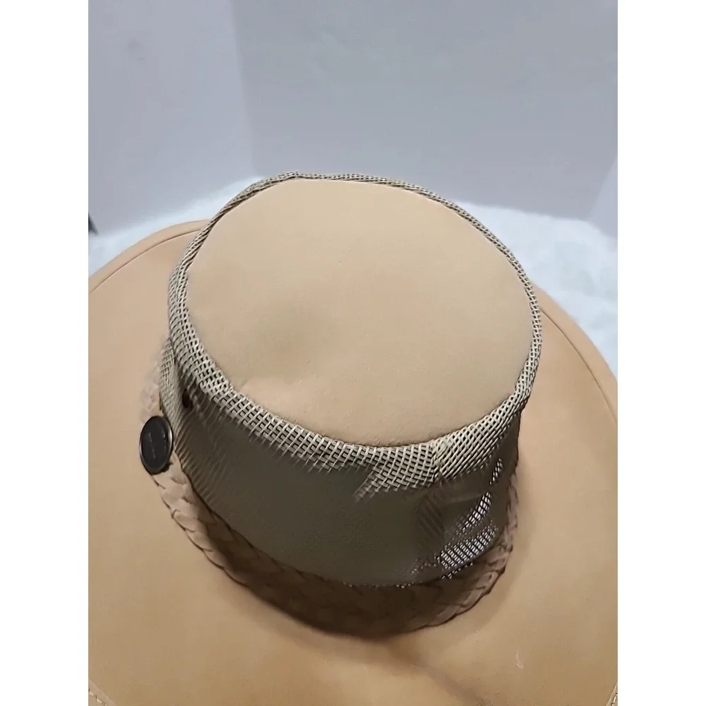 OUTBACK SHADE Men's M Tan Sport Hat w/Mesh‎ Strap Made In Australia Golf Hiking